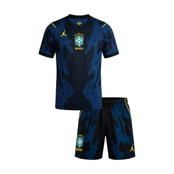 Kids Brazil Away Jersey Kit World Cup 2026